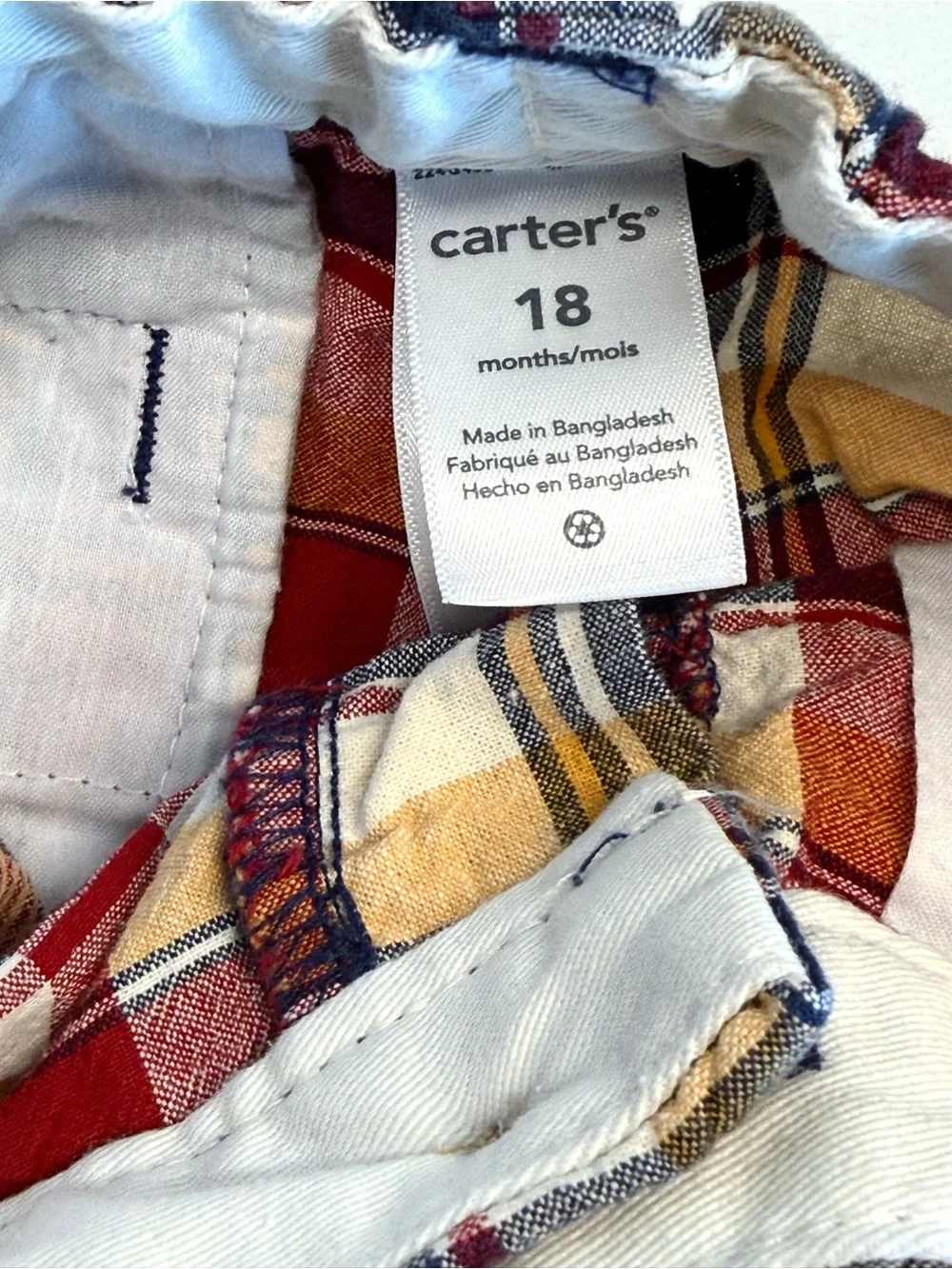 Carter’s 18M Polo Shirt & Plaid Shorts Outfit Set
